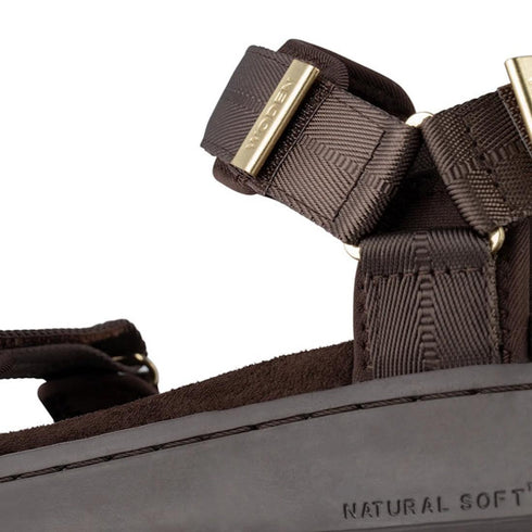 Woden Line Women's 3 Strap Sandal Chocolate Brown